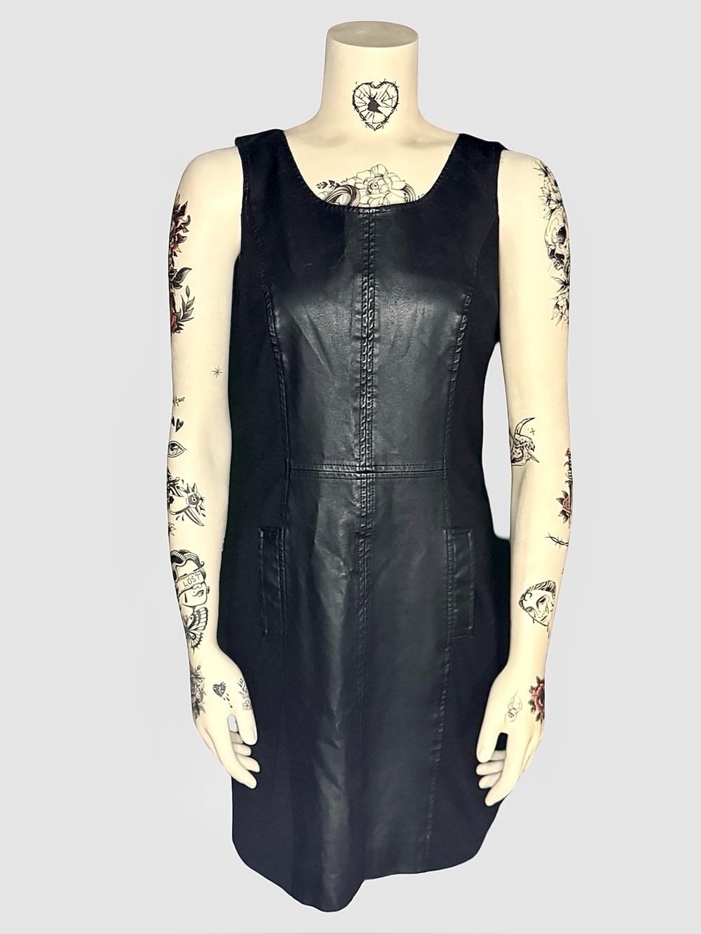 Black leather Punk Dress